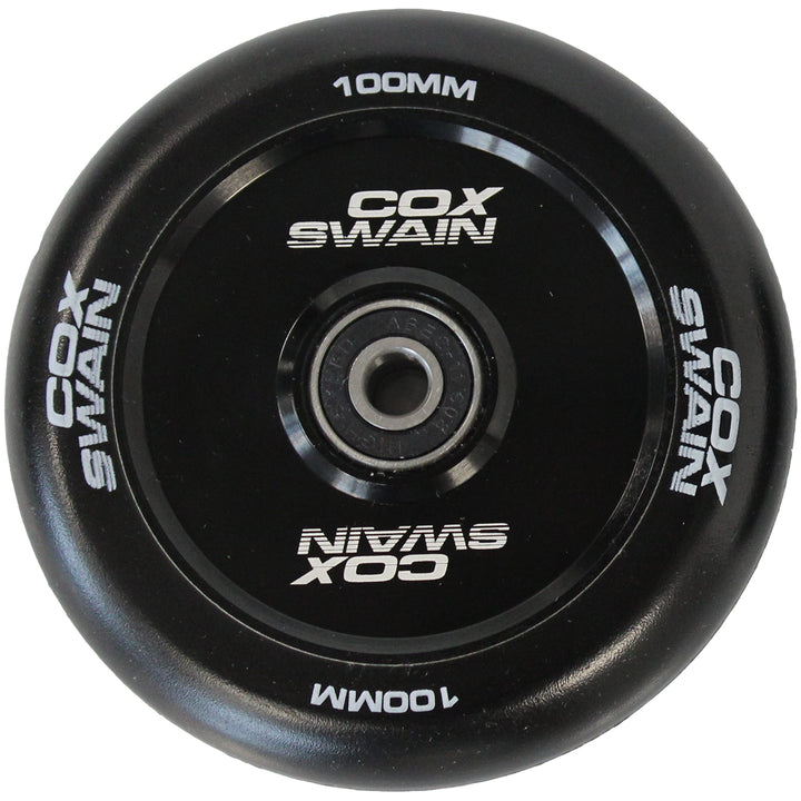 Cox Swain 2 STK. X-385 High End 100mm Stunt Scooter Rollen Alu Core - ABEC 11 Lager, Black/Black Hol
