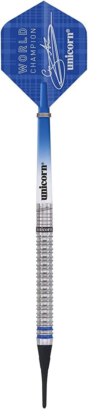Dartpfeile von Unicorn, 2019 Auflage, Gary Anderson World Champion, 80 Prozent Soft-Tip-Pfeile, Blau