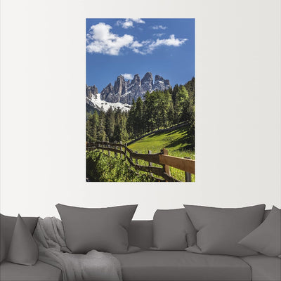 ARTland Wandbild selbstklebende Vinylfolie 80x120 cm Landschaftsbilder Südtirol Berge Alpen Wald Dol