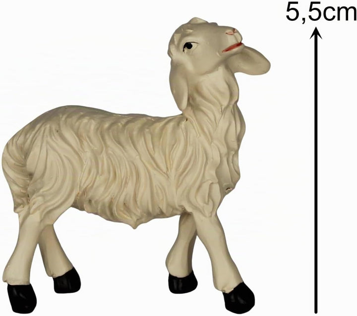 ZICOM Krippenzubehör Tiere Schafset ca. 5cm 6-TLG. Polyresin