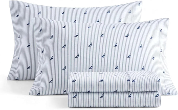 Nautica - Bettwäsche-Set für Doppelbetten, Baumwollperkal, knackig und cool, stilvolle Heimdekoratio