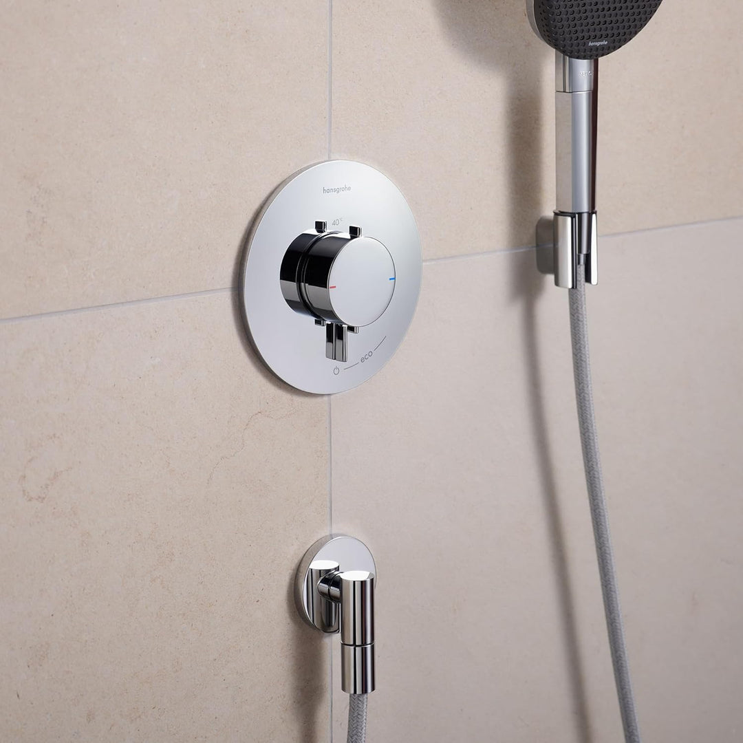 hansgrohe FixFit Fine S - Schlauchanschluss Dusche, universaler Wandanschluss mit Rückflussverhinder