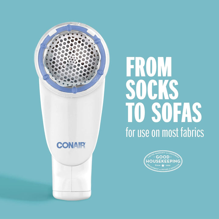 Conair Fusselentferner, Batteriebetriebener Fusselrasierer für Kleidung und Stoffe, Ergonomischer Gr