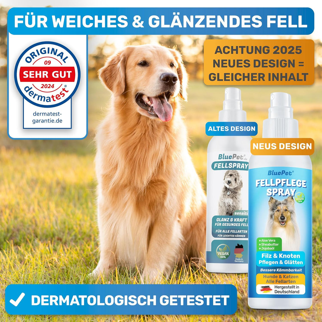 BluePet 200 ml Entfilzungsspray für Hunde &amp; Katzen I Löst Verfilzungen &amp; Verbessert Kämmbarkeit, Ant