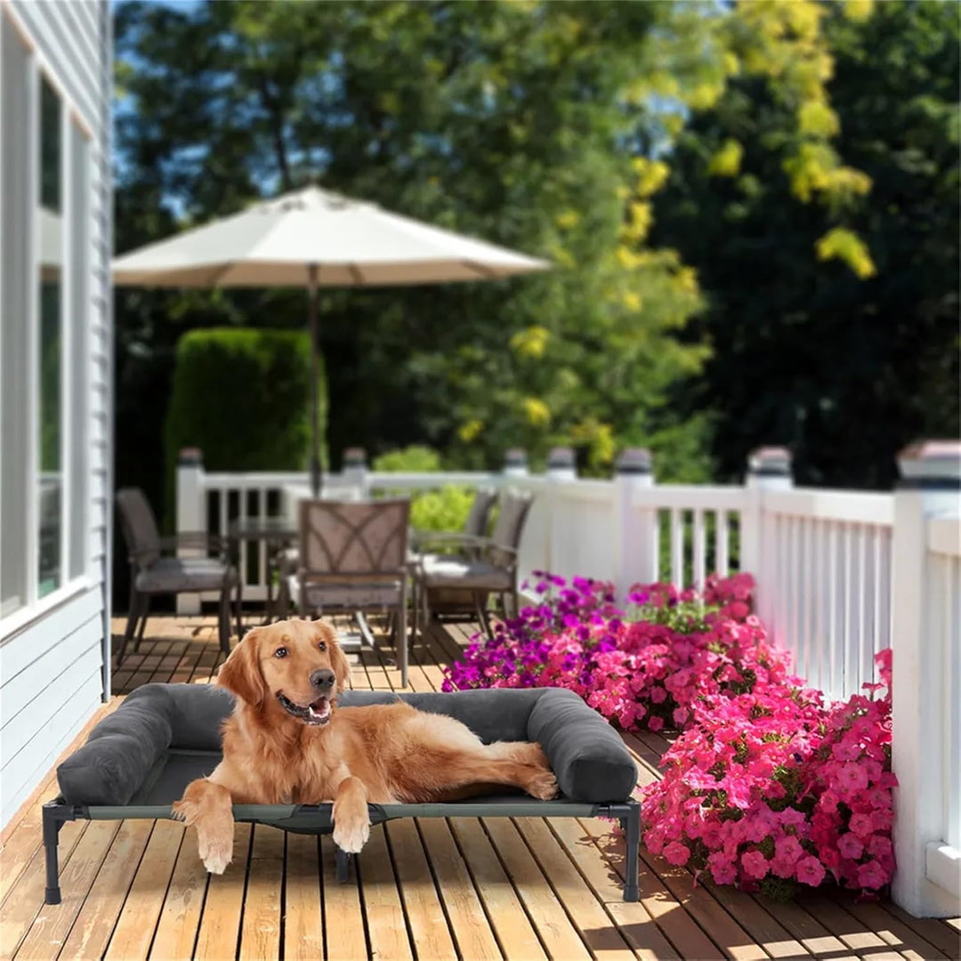 BingoPaw Hundeliege Outdoor Grosse Hunde: Erhöhte Hundebetten Haustierliege draussen Liegeplatz für