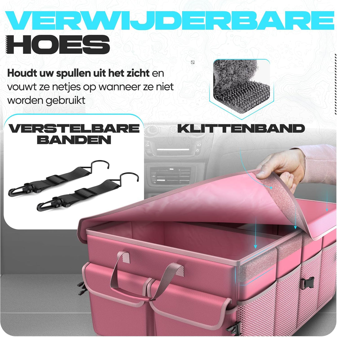 FORTEM Kofferraum Organizer, Kofferraumtasche, Zusammenklappbarer Auto Organizer Kofferraum mit Fäch