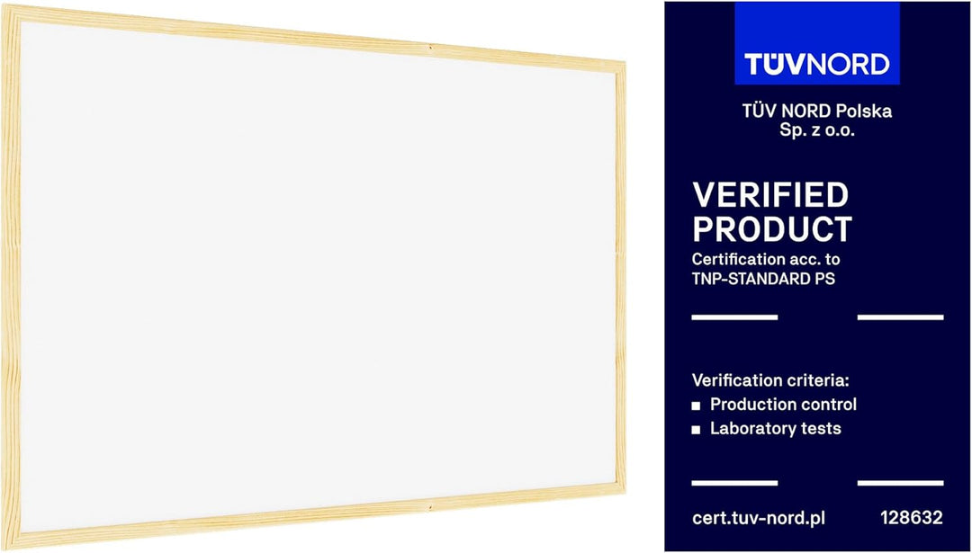 ALLboards Weiss Pinnwand mit Holz Rahmen 90x60cm Korktafel Korkwand Pinnwand Kork Farbiger Kork 90x6
