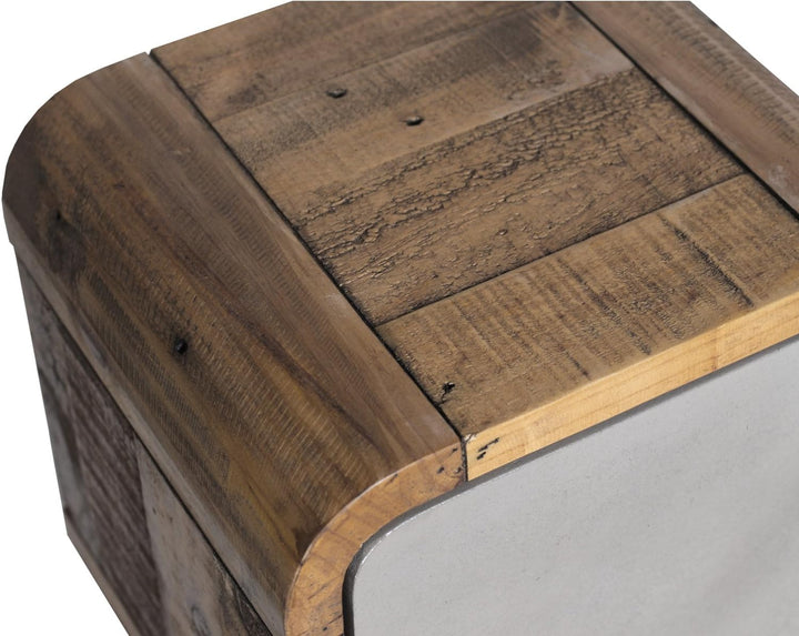 Woodkings® Badregal Dingle 30x30 Holz Pinie Natur rustikal und MDF in Betonoptik grau Badregal Regal