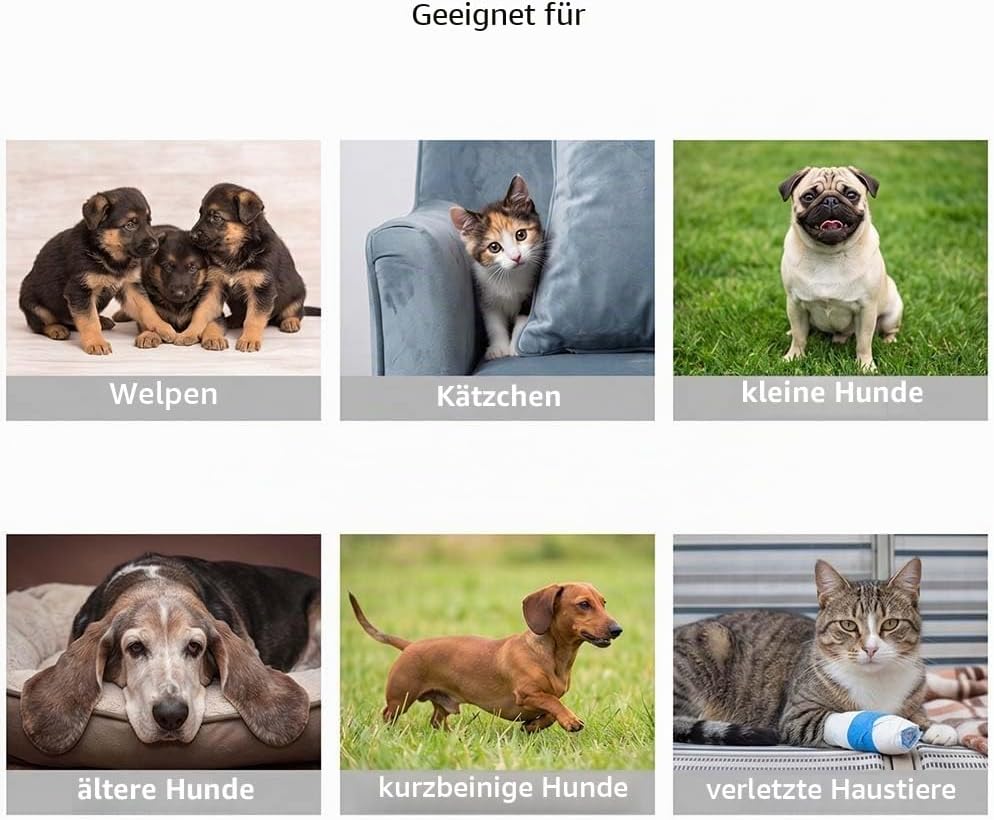 unipaws Hundetreppe 2er Pack, rutschfeste Hunderampe mit Gummioberfläche, Sanfte Einstiegshilfe für