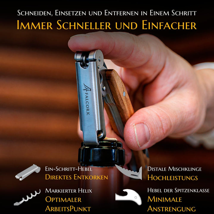 Professionelles Kellnermesser für Profis - FALCORK® (1-Stufige, 44-mm-Extraktion), 1-Stufige, 44-mm-