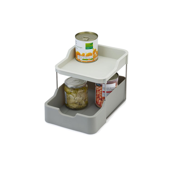 Joseph Joseph Duo 2-stufiger Schrankorganisator mit Schublade, Küchen- und Aufbewahrungsorganisator