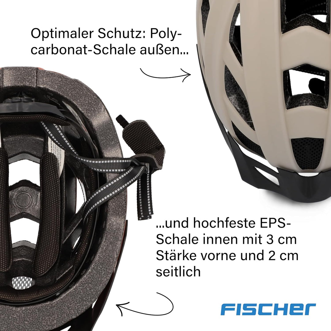 FISCHER Fahrradhelm, Radhelm, Cityhelm Urban Plus, mit integriertem LED-Rücklicht für Damen und Herr