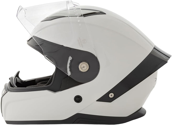 Integralhelm Motorradhelm Rollerhelm Anti-Kratz-Visier Touring Sport 57-58 cm ( M) Weiss, 57-58 cm (