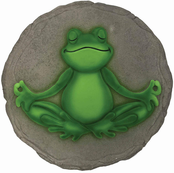 Spoontiques - Gartendeko - Yoga Frosch Trittstein - Dekostein für Garten Yoga-Frosch, Yoga-Frosch