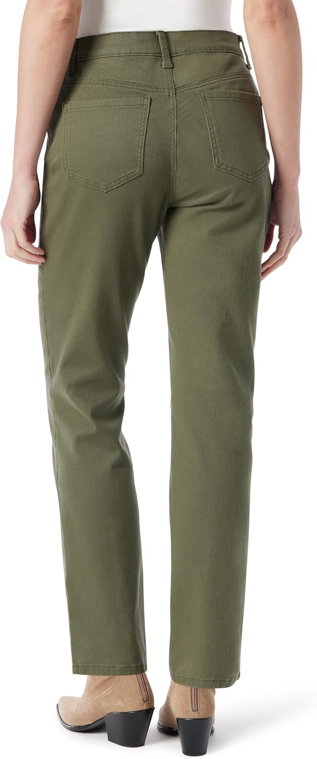 Gloria Vanderbilt Damen Amanda Classic Hr Tapered Jeans 38 Olive Viridian, 38 Olive Viridian