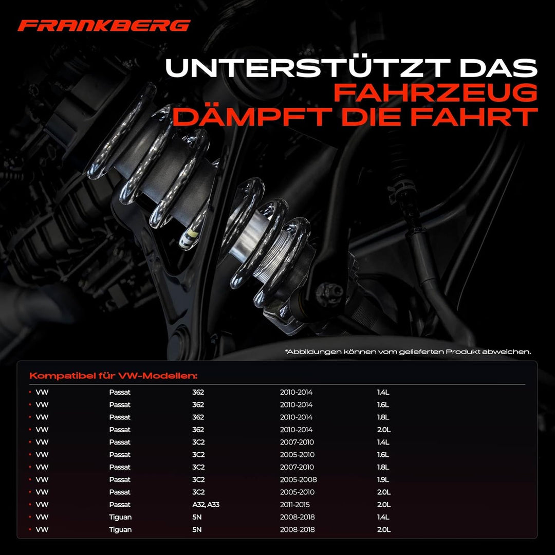 Frankberg 2x Federn Fahrwerksfeder Hinterachse Kompatibel mit T,i,g,u,a,n 5N 2008-2018 P,a,s,s,a,t 3