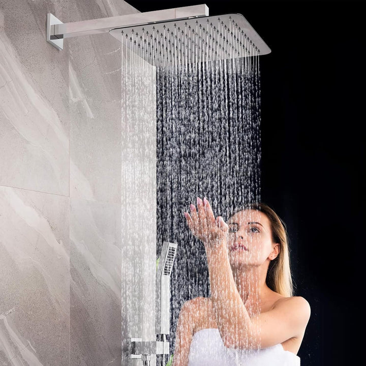 Rainsworth Duschsystem Unterputz Wandmontage, Unterputz Duscharmatur Set mit Regendusche 30x30cm, Un