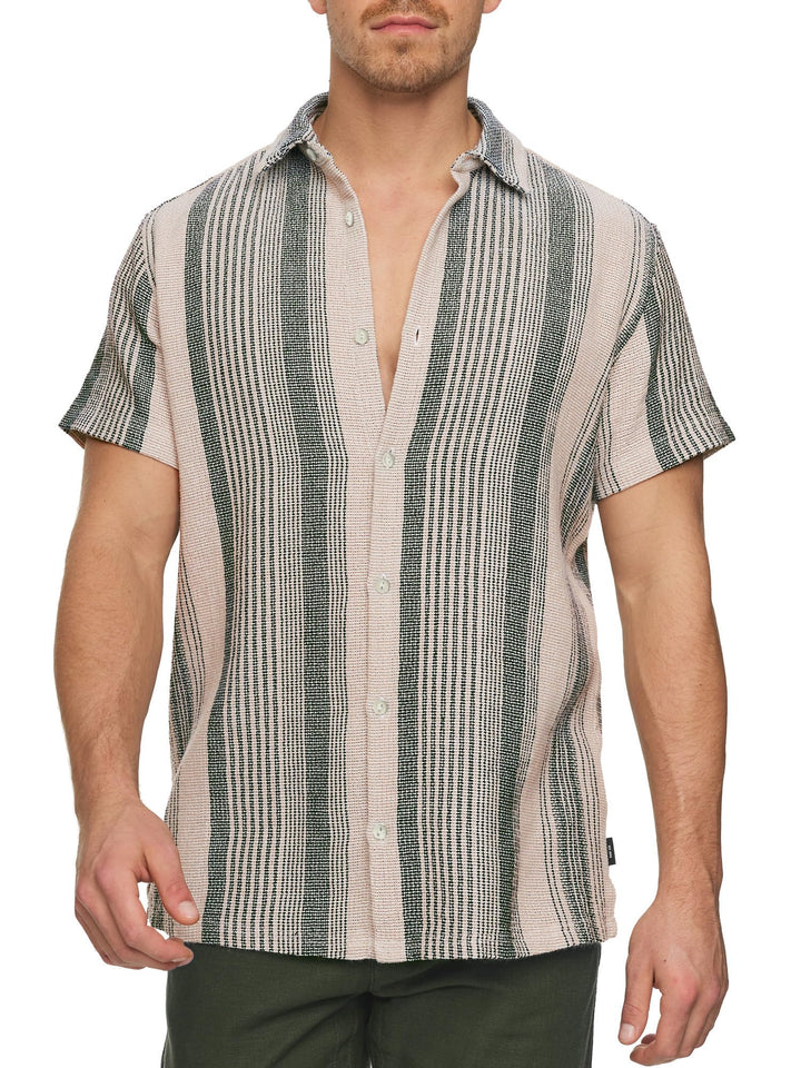 Indicode Herren INCosby Kurzarmhemd mit Button-Down-Kragen | Herrenhemd gestreift Kurzarm Hemd M Arm