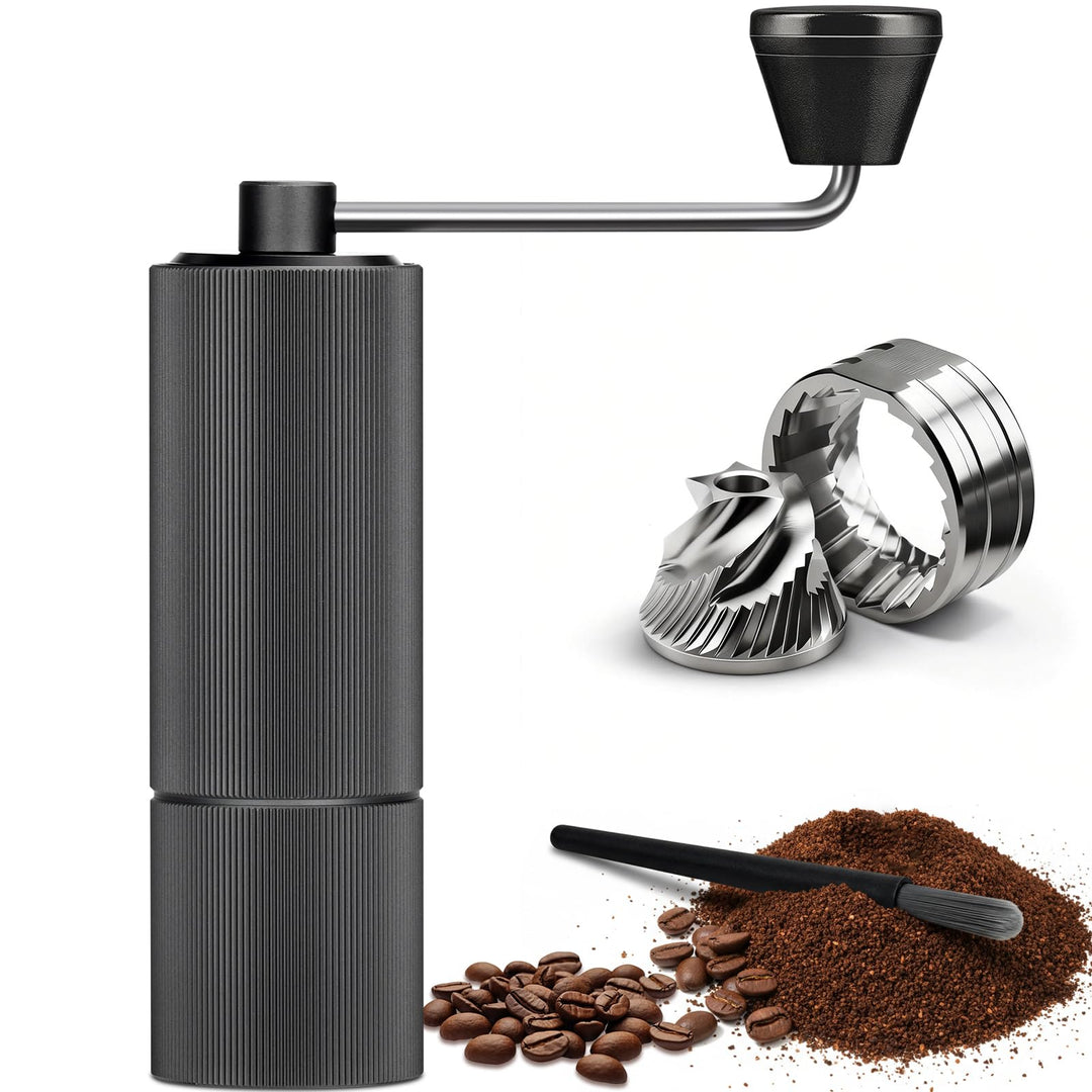 Manuelle Kaffeemühle, Handkaffeemühle mit 30 Einstellbaren Stufen, Kaffeemühle Manuell mit Edelstahl