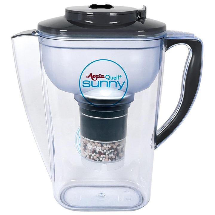 Wasserfilter AcalaQuell Sunny | Anthrazit | Kannenfilter - mit extra gutem Griff | Höchste Filterlei