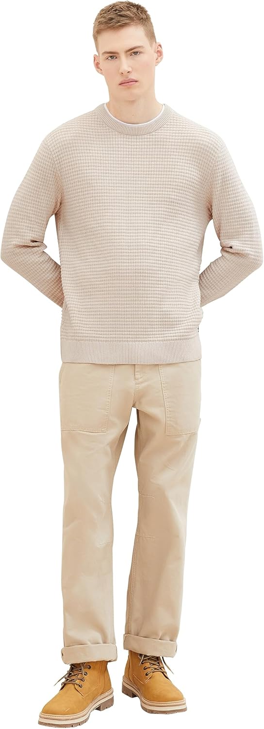 TOM TAILOR Denim Herren Pullover XXL 27609 - Cold Beige, XXL 27609 - Cold Beige