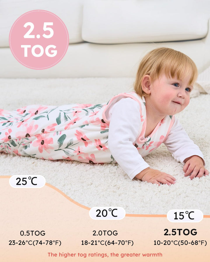 Yoofoss Schlafsack Baby Winter 2.5 Tog - 84cm/12-18 Warm Winterschlafsack Baumwolle Babyschlafsack W
