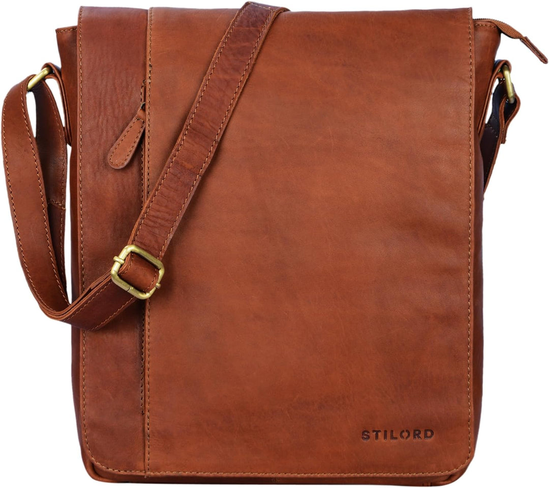 STILORD 'Paul' Umhängetasche Herren Leder Hochformat Messenger Bag im Vintage Design Ledertasche für