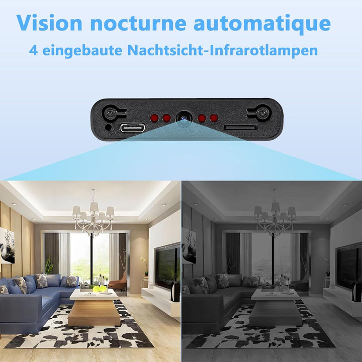 Mini-Kamera, tragbare Kamera, HD 1080P-Indoor-/Outdoor-Überwachungskamera, 55 Stunden Aufnahmezeit,