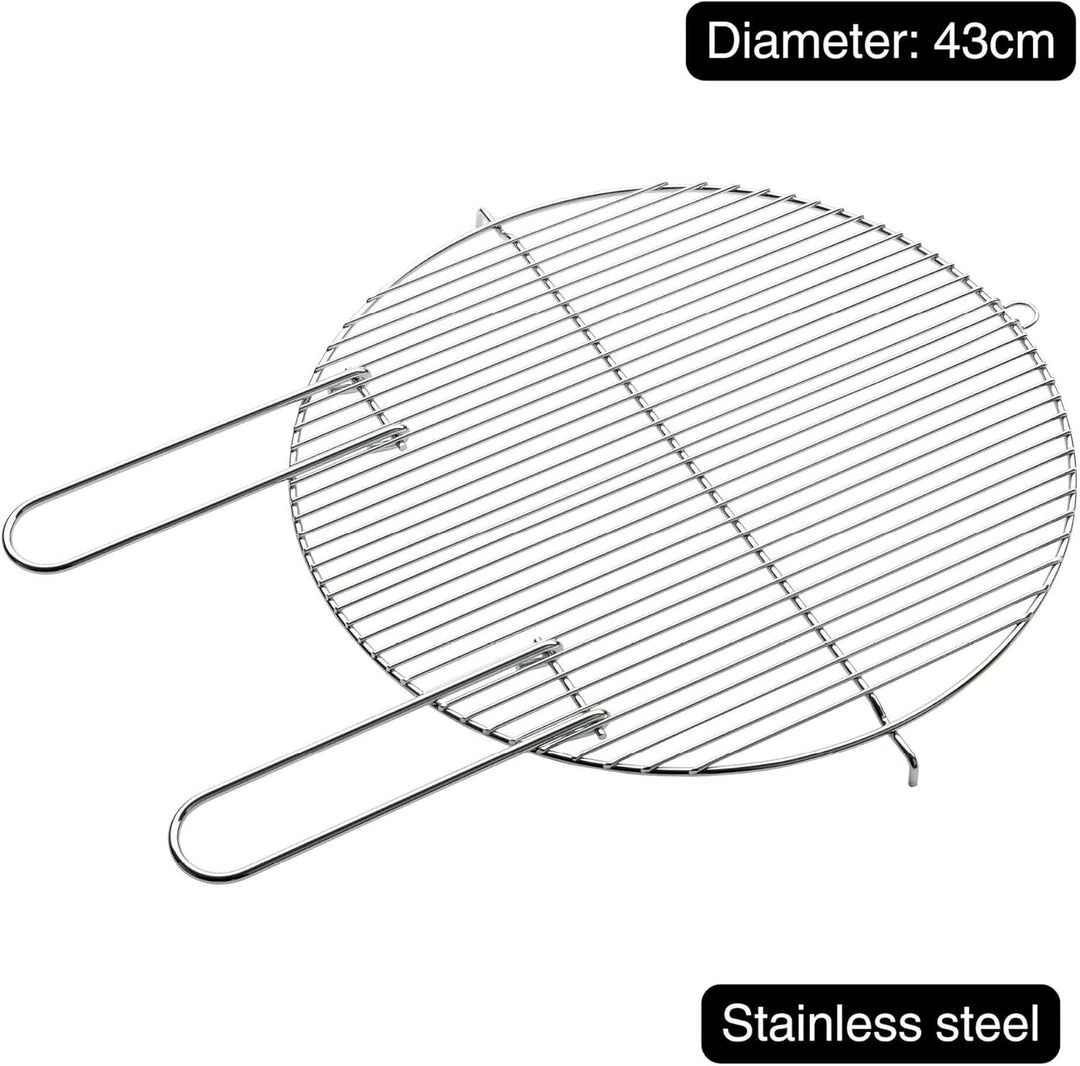Barbecook Grillrost rund 43cm mit Zwei festen Handgriffen fur Optima/Loewy 45, Edelstahl
