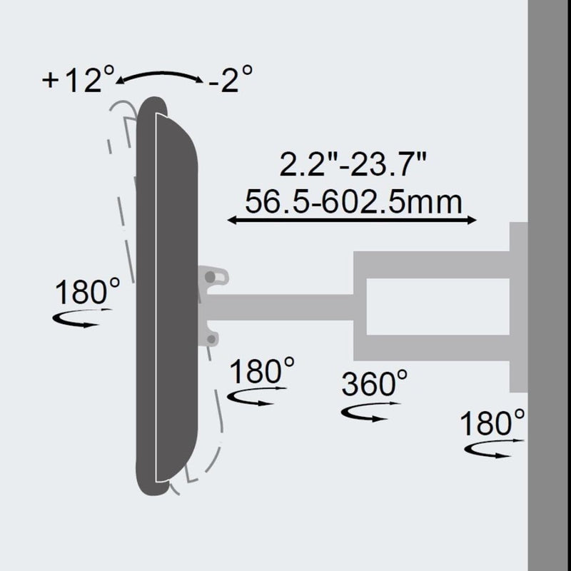 NEG Profi Universal TV-Wandhalterung Extender 6012 (weiss) Schwenk-, neig- und ausziehbar, Full Moti