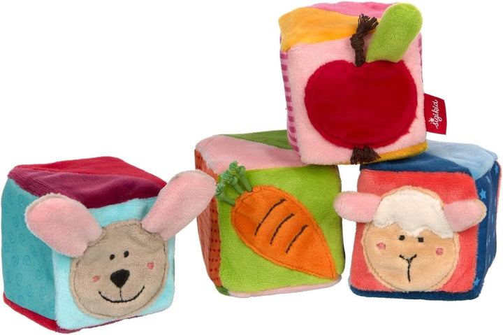 SIGIKID 42782 Würfel Set PlayQ Mädchen und Jungen Babyspielzeug empfohlen ab 3 Monaten mehrfarbig Wü