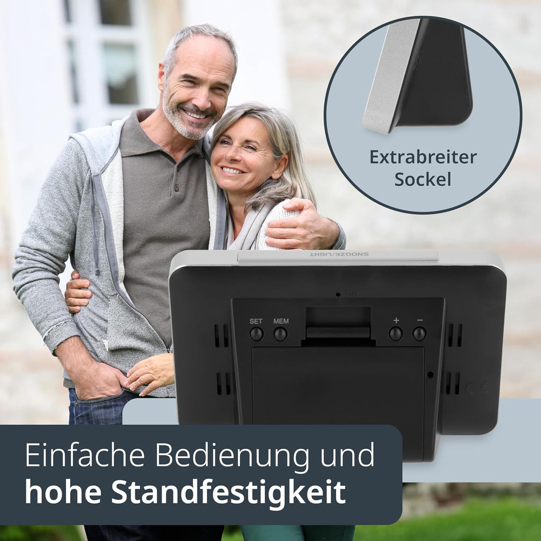 ADE Digitale Wetterstation Funk mit Aussensensor | Innen und Aussentemperatur | Luftfeuchtigkeitsmes