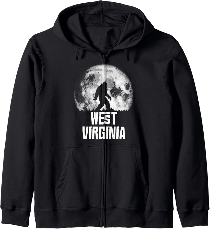 West Virginia Bigfoot Vintage Full Moon Retro Squatch Kapuzenjacke