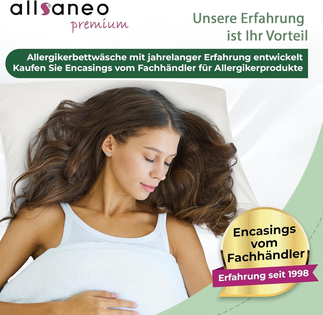 allsaneo Premium Allergiker Matratzenbezug 80x200x20 cm | Allergie Bezug extra weich und leicht | An