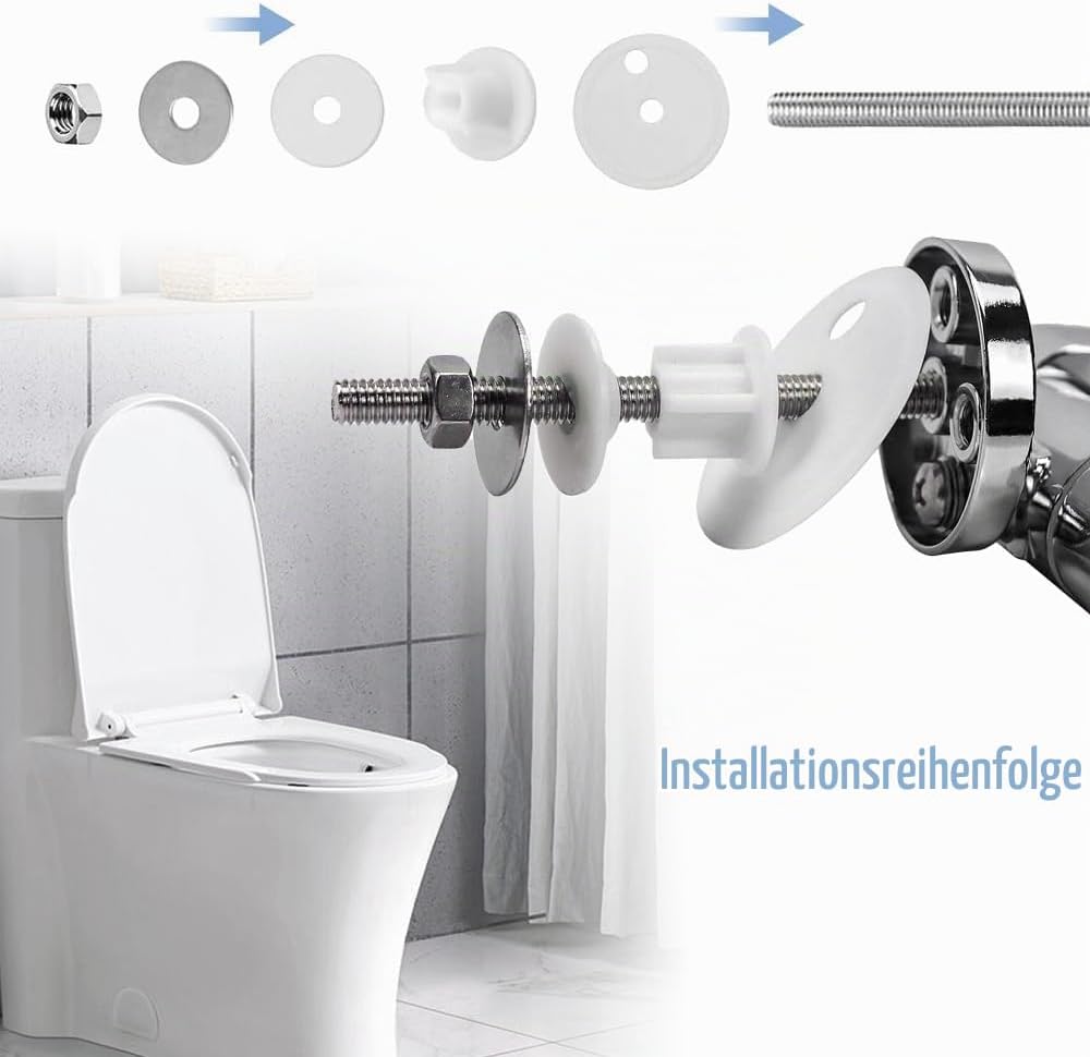 Wc Sitz Scharniere Ersatzteile, Befestigungs-Set für Toilettendeckel mit Absenkautomatik WC Scharnie
