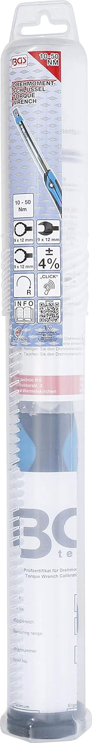 BGS 2809 | Drehmomentschlüssel | 10 - 50 Nm | für 9 x 12 mm Einsteckwerkzeuge | Drehmoment-Schlüssel