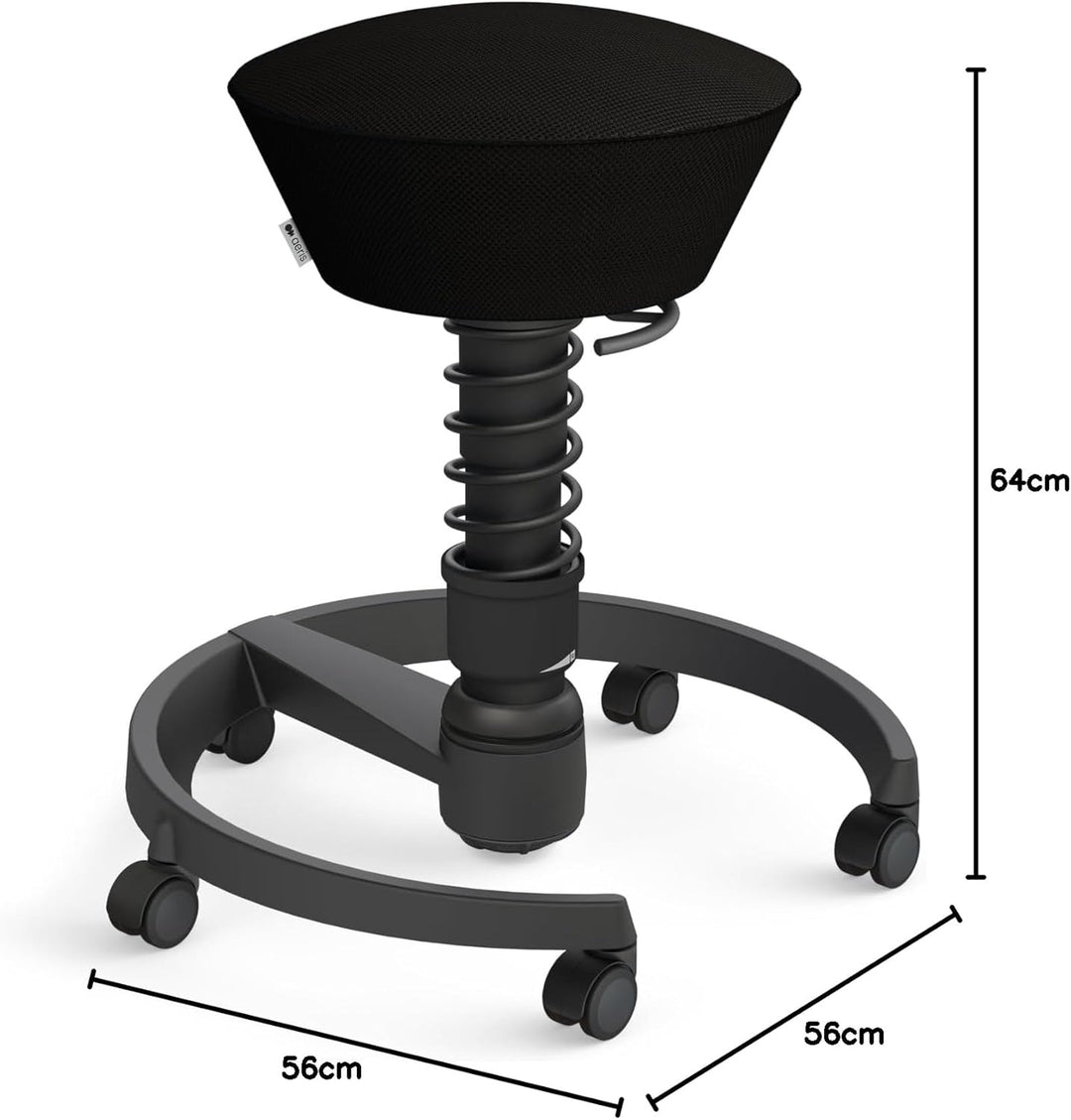 aeris Swopper Air – Ergonomischer Hocker mit extra weicher Polsterung – Bürohocker höhenverstellbar