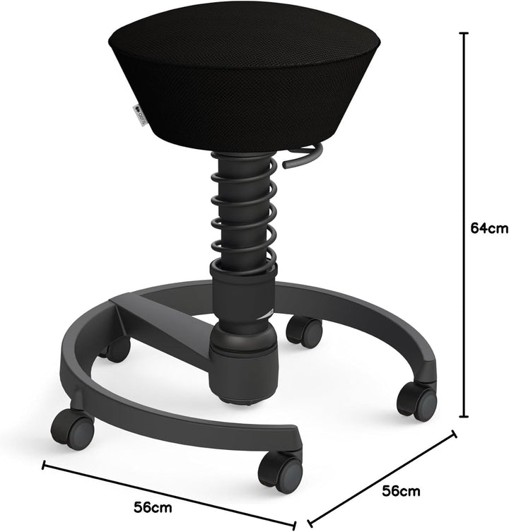 aeris Swopper Air – Ergonomischer Hocker mit extra weicher Polsterung – Bürohocker höhenverstellbar