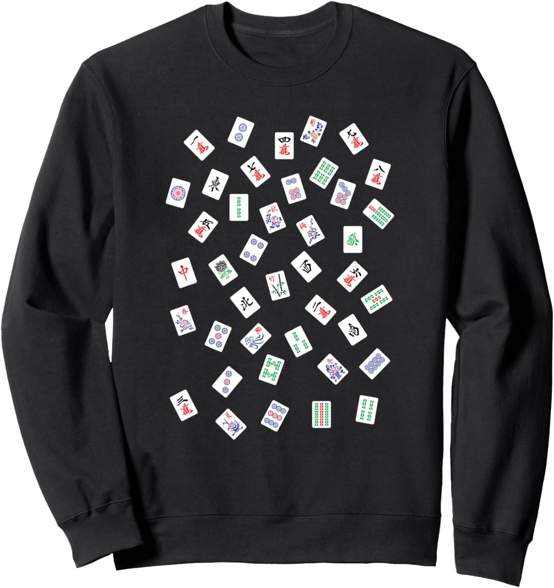 Scattered mahjong tiles - mahjong gift Sweatshirt