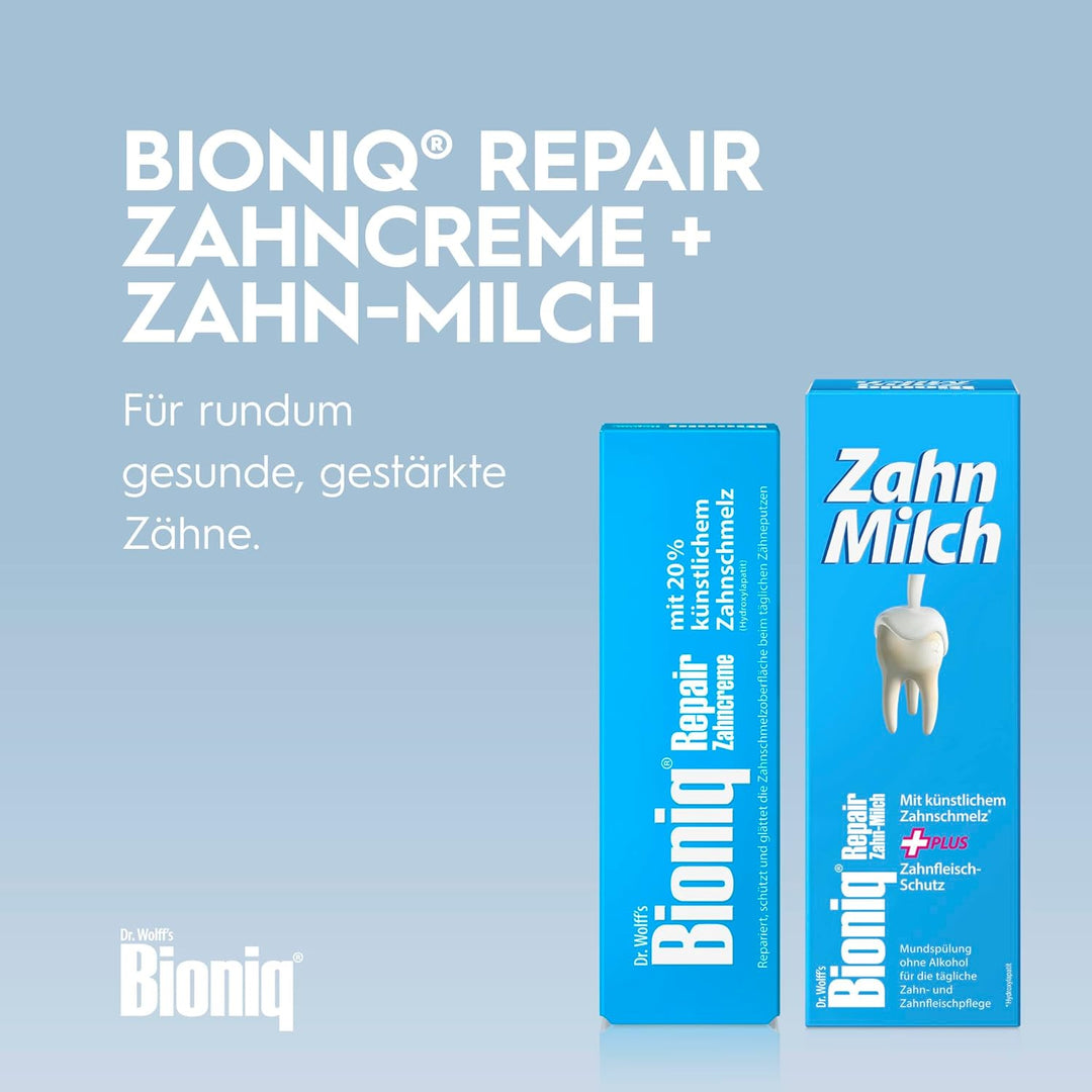 Bioniq® Repair-Zahncreme - 6 x 75 ml - reparierende Zahnpasta mit künstlichem Zahnschmelz, ohne
