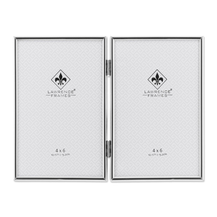 Lawrence Frames Doppel-Bilderrahmen mit Scharnier, 10,2 x 15,2 cm, silberfarben 4x6 Double silber, 4