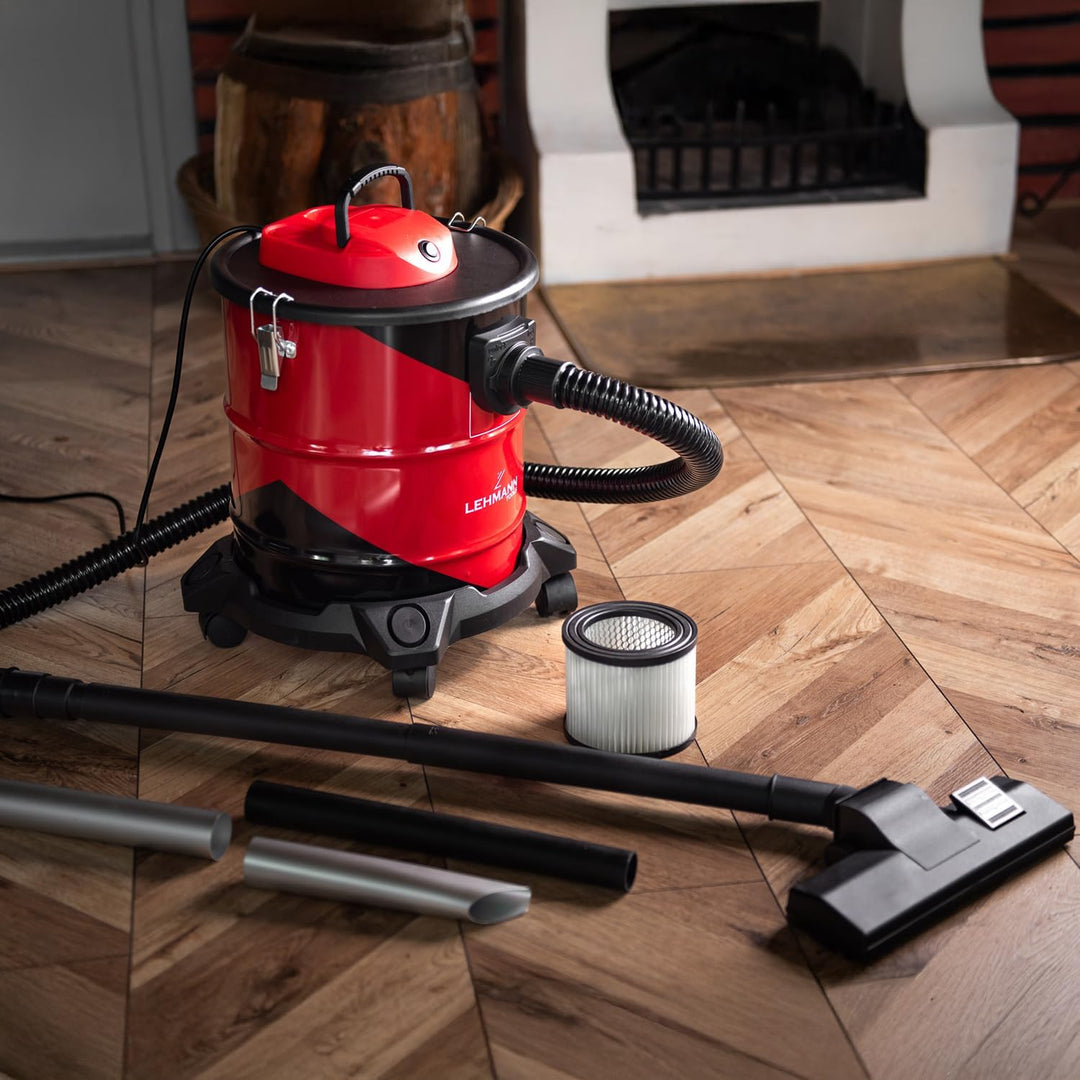 LEHMANN Haddo Industriestaubsauger 2000W - Aschesauger für Kamin mit Doppelfilteranlage - Nass Trock