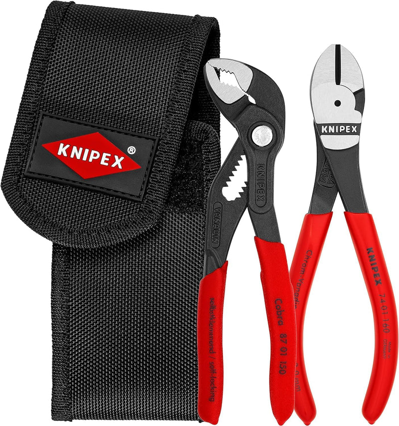 Knipex Mini-Zangenset in Werkzeuggürteltasche 2-teilig (SB-Karte/Blister) 00 20 72 V02 Einzelbett, E