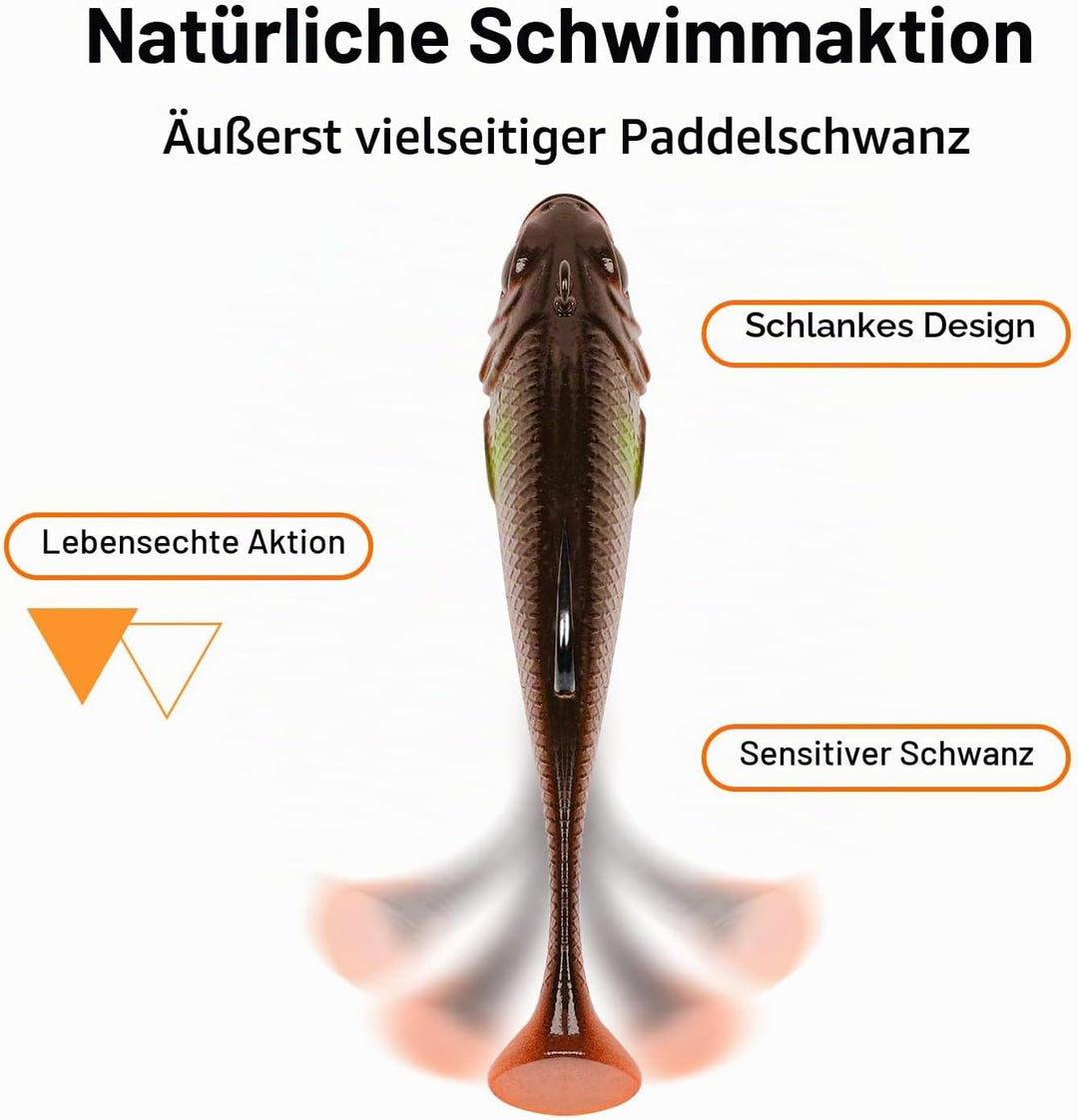 TRUSCEND Gummifische Angelköder für Forelle Zander & Barsch, Kunstköder Angelausrüstung Gummiköder A