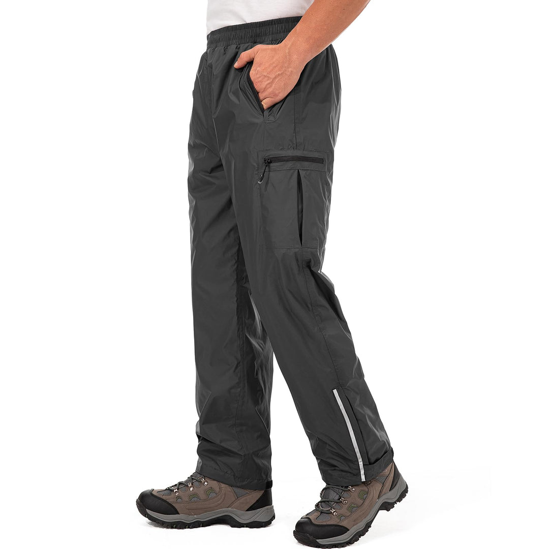Jogwits wasserdichte Regenhose für Herren Atmungsaktiv Winddicht Outdoorhose Elastischer Bund Hose L