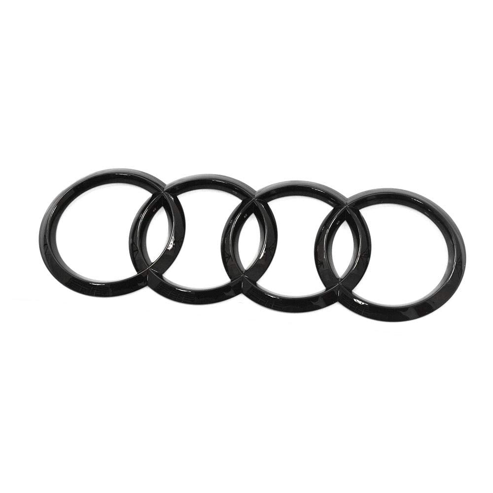 Audi 4N0071802 Ringe Zeichen Heckklappe schwarz Black Edition Emblem Blackline Logo, für A8 (Typ D5