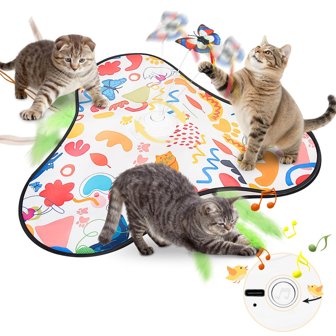 Interaktives Katzenspielzeug, Katzenspielzeug Selbstbeschäftigung, Wiederaufladbar Berührungsaktivie