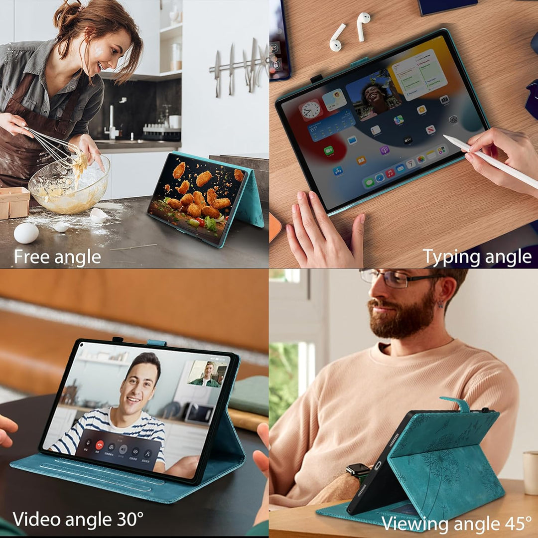 Galaxy Tab A9 Plus Hülle für Samsung Galaxy Tab A9+ Schutzhülle, PU Leder mit Standfunktion und Kart