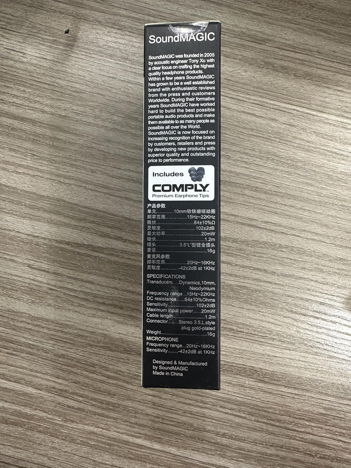 SoundMAGIC E80C Kabelgebundene Ohrhörer mit Mikrofon HiFi Stereo Audiophile Kopfhörer Geräuschisolie