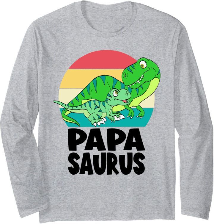 Papasaurus Papa Saurus T-Rex Dad Dinosaur Family Matching Langarmshirt